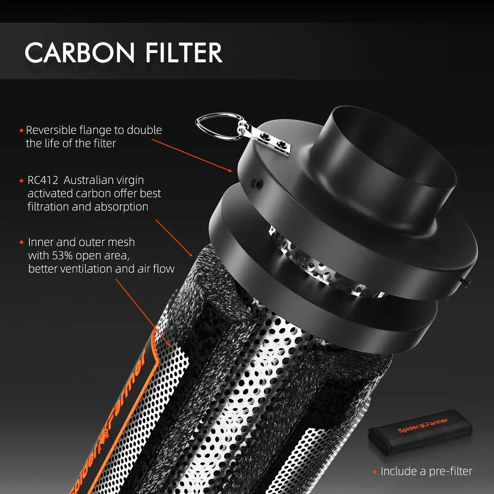 Spider-Farmer-Carbon-Filter-Specification-1-1